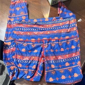 Teeki Blue and Orange Patterned Pants